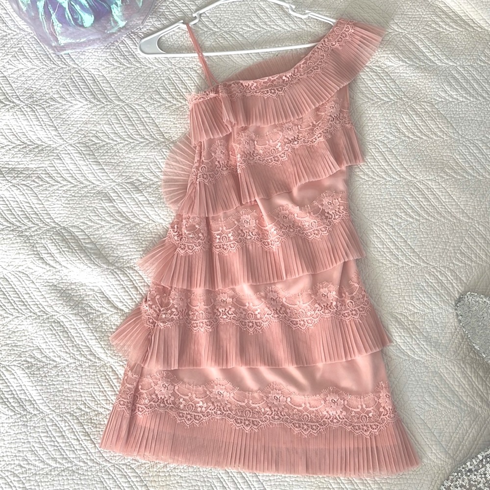 Max & Cleo Pink Blush Mini Dress Size 0